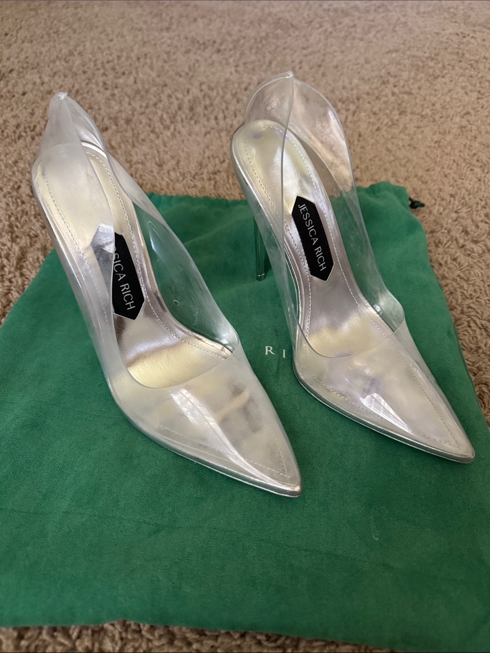Jessica Rich Clear Pointed-Toe Stiletto Heels - Transparent